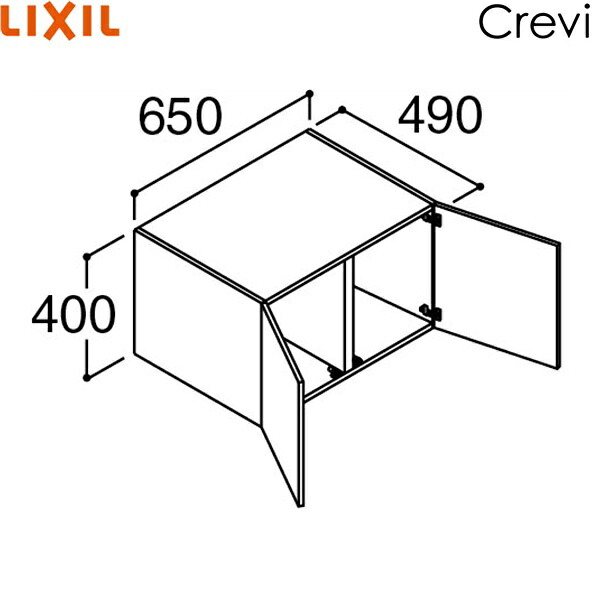 RBU-655C/ご機嫌立場 リクシル LIXIL/INAX クレヴィ アッパー収納家具 奥ふかさ500手合い 間口650() 花・ガーデン・DIY-洗面台