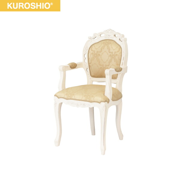 92175 クロシオ KUROSHIO フランシスカチェアー 肘付 ホワイト 完成品 送料無料()｜みずらいふ