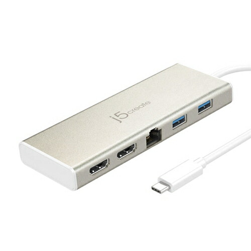 j5create JCD381 Type-C デュアルHDMI ミニドック シャンパンゴールド