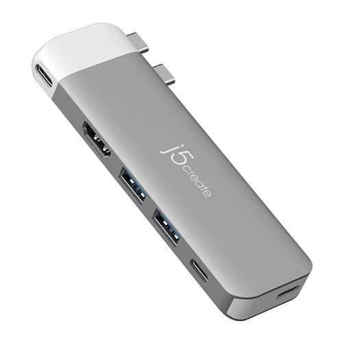 j5create JCD394V2 MacBook Pro/Air専用 6in1 マルチアダプター スペースグレー