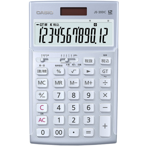 カシオ計算機 JS20DCBUN 本格実務電卓(ジャストタイプ) 12桁 ブルー