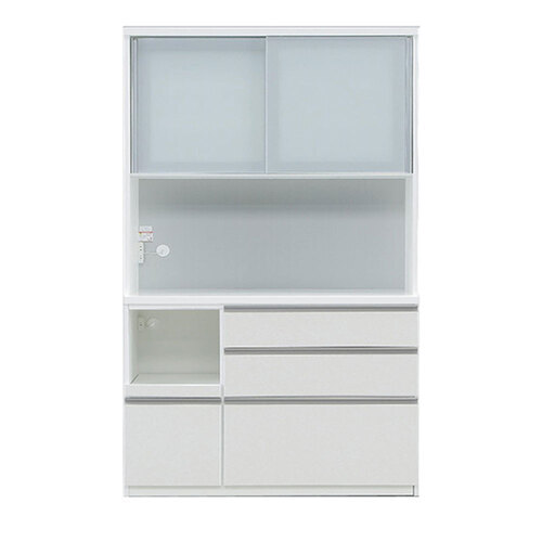 大塚家具 オープンボード「ラージ 1200」ガラス扉（引き戸）幅117cm 奥行49cm 高さ205cm ホワイト色｜キムラヤ店