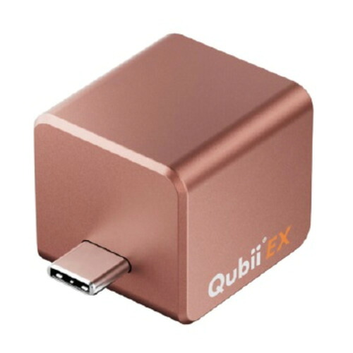 Maktar MKPQE-RG-256 PD充電対応 高速バックアップストレージ(メモリ内蔵) Qubii EX 256GB ローズゴールド
