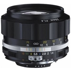 コシナ 取り替えっこ水晶体 NOKTON 58粍 F1.4 SL IIS(黒いことリム)(中央処理装置付き添い人ニコンAi-sマウント) ニコンFマウント