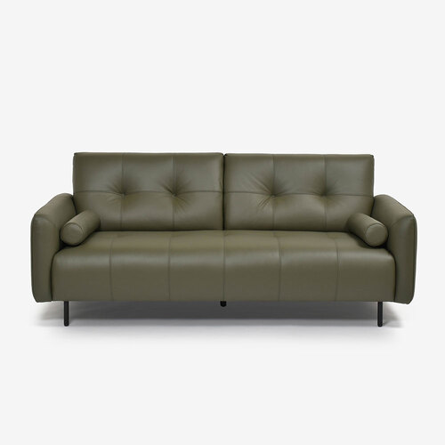 大塚家具 ソファ 3人掛け「L／S 72（エルエス72）」幅199cm 本革 総革張り ダークオリーブ色 #H／S-548E セミアニリン染め