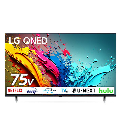 【無料長期保証】LG Electorinics Japan 75QNED85TJA 液晶テレビ 量子ドット 75V型 ／4K対応 ／BS 4Kチューナー内蔵 ／YouTube対応 ブラック