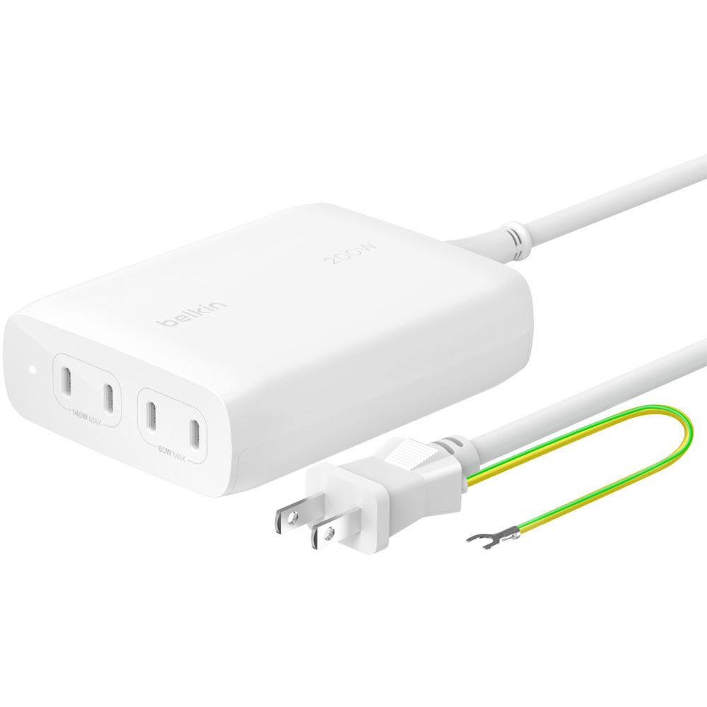Belkin 200W 4ポートGaN 充電器 WCH015QCWH