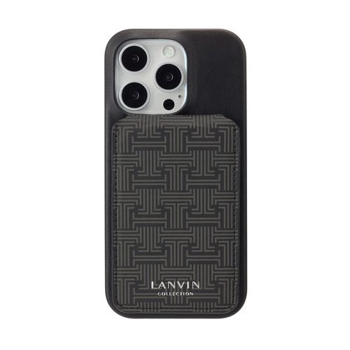 LANVIN COLLECTION LCBLKWPCWIP2463P Wrap Case with MagSafe Card Wallet for iPhone16 Pro Black｜キムラヤ店