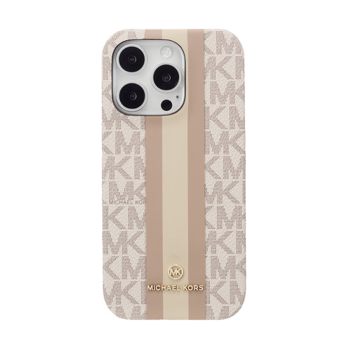 MICHAEL KORS MKSTVNLWPIP2463P Slim Wrap Case Stripe for MagSafe for iPhone16 Pro Vanilla｜キムラヤ店