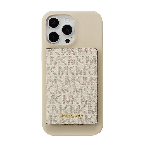 MICHAEL KORS MKCWVNLWPIP2469 Wrap Case with MagSafe Card Wallet for iPhone16 Pro MAX Vanilla｜キムラヤ店