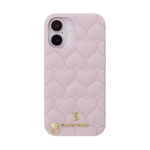 Samantha Thavasa STLPKWPHSIP2461 Wrap Case Heart Quilting with Hand Strap for iPhone16 Lavender Pink