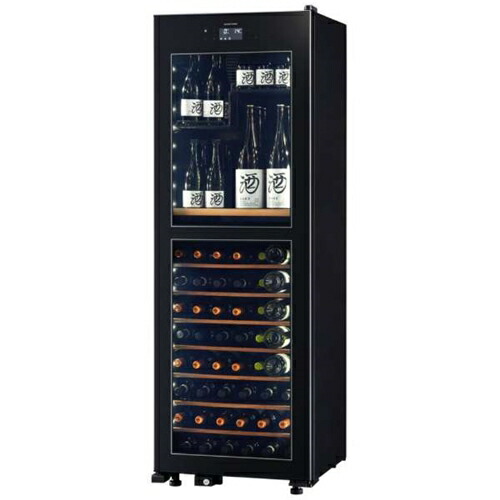 さくら製作所 LX95DM2Z 上下2温度管理式 氷温冷蔵機能 日本酒&ワインセラー 右開き 95本 ブラック|キムラヤ店