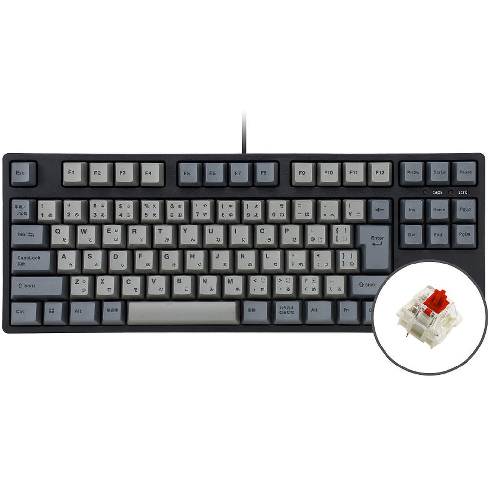 プリンストン iKBC製 JIS 91キー メカニカルキーボード(GATERON／赤軸リニア) IK-CD87-G／RD-BK