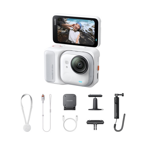 Insta360 CINSABEA-GOUltra05 小型動き写真機 GO Ultra クリエイターキット 三脚架自撮り棒嘱する アークティックホワイト