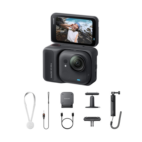 Insta360 CINSABEA-GOUltra06 小型動き写真機 GO Ultra クリエイターキット 三脚架自撮り棒嘱する 真夜中黒いこと