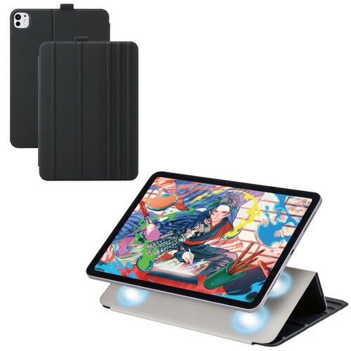 エレコム TB-A25PMWVDBK iPad Pro ケース 11インチ ( M4 ) マグネット着脱フラップ カバー 7段階角度調節 スタンド ブラック 4,726円