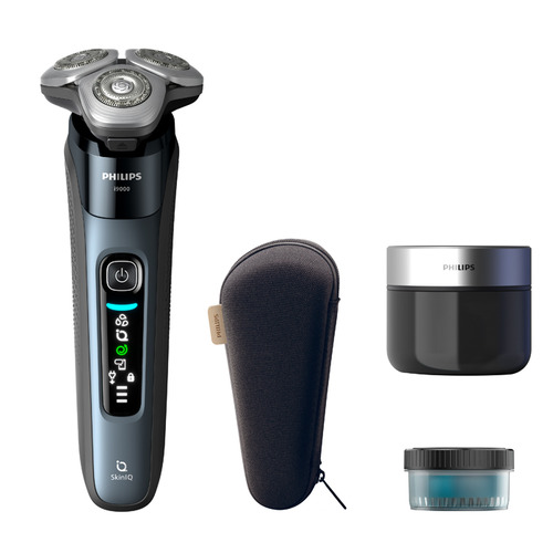 PHILIPS X9001／20 メンズ電気カミソリ 肌下-0.08粍の深剃り ヒゲ濃度かぎ分ける取り合わせ積み上げる 自動小銃洗いもの器付 薄墨色青碧