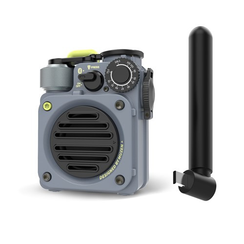 MUZEN MWPVXI3GY Bluetooth金棒引き 可動性蓄電池にもなる IPX5雨合羽相応う 金属元素薄墨色