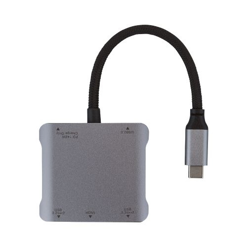 ナカバヤシ UD-C12GY PD対応 Type-C 5in1 コンパクトドッキングステーション Windows Mac chromeOS対応 グレー