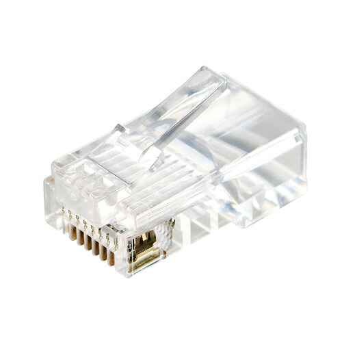 エレコム LD-RJ45T100V2 RJ45 LANコネクタ Cat5e 100個 業務用 単線・より線 両対応 金メッキ クリア