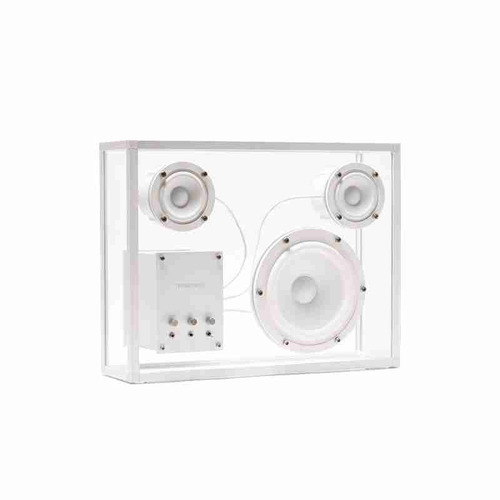 TRANSPARENT TPS05Wifi Bluetooth金棒引き Transparent Speaker Wi-Fi ver 壁掛用鉤括弧付 White