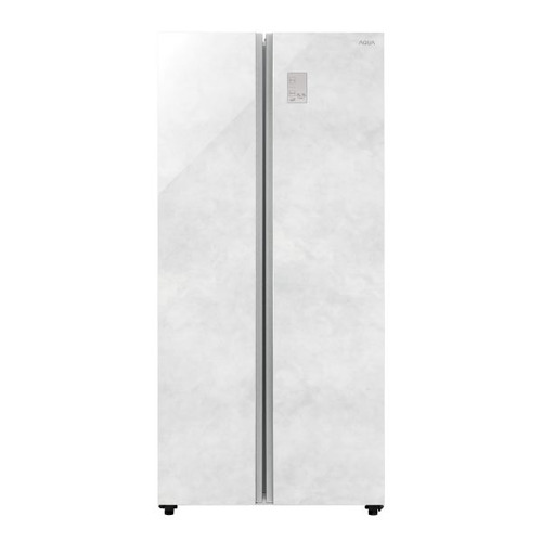 AQUA 電気冷蔵庫 475L 観音開き 2部屋の入り口 幅83.5糎 大電気容量冷凍器 タッチパネル AQR-SBS48A(W) クリアマーブルホワイト