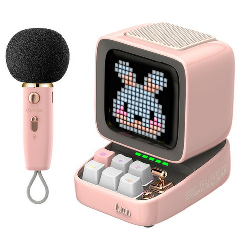 Divoom DITOO5MPINK Bluetooth金棒引き 48粍金棒引き 15W最終生産物 タイマー、目覚まし時計役立つこと積み上げる マイクロホン属する サクラ色