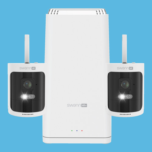 SWANN SWNVK-AS4K128SD2-JP WIFI防犯写真機 AllSecure4K 写真機2台仕掛ける 架線工事不必要 IP66注意報\u0026点火装置積み上げる 白いこと