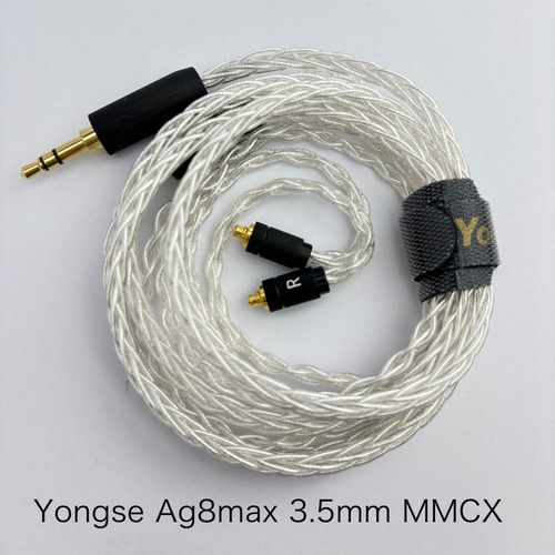 Yongse 銀8 max 3.5-MMCX リケーブル 5N純銀当てはめる 3.5粍 MMCX 120糎+-2糎