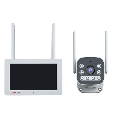 水鏡 JA-T6204-P293A-W6 ひかるカメラモニターセット 300万画素 防犯カメラ センサーライト搭載 カメラやスマホと双方向通話可能