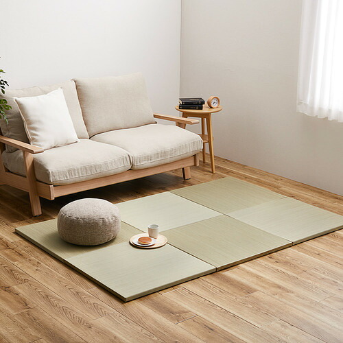 萩原 【6枚組】置き畳 紗彩 約65&times;65&times;2.5cm ナチュラル｜キムラヤ店