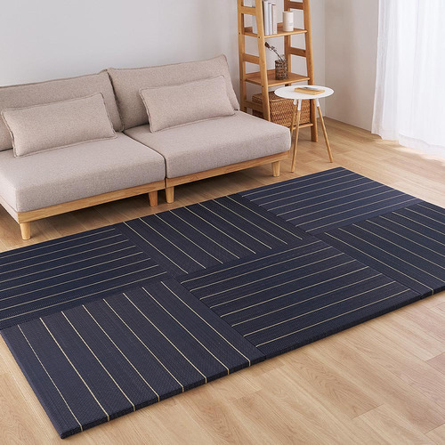 萩原 【12枚組】置き畳 凛 約82×82×2.5cm ブラック|キムラヤ店