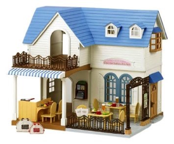sylvanian families house blue roof