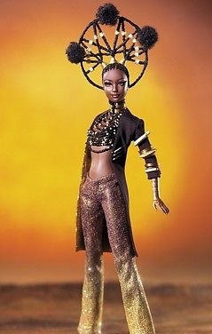 Mattel マテル  Barbie バービー  ゴールド付け紙  バイロン・ラーズ  トレジャーズ オブ アフリカ   MOJA お人形さん    室内装飾 見せびらかす 差し上げ物 差し上げ物