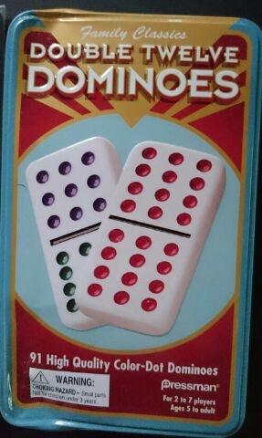 ◆訳あり◆  缶入り口・入口 ダブル12 ドミノ     ゲーム盤力くらべ メキシカントレイン