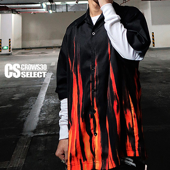 数量は多 シャツ メンズ ストリート系 送料無料 ファイヤー ストライプ ペイント ビッグシャツ オーバーシルエットシャツ ビッグサイズシャツ 大きいサイズ 半袖 シャツ ド派手 インポート 春 秋 冬 新作 30代 40代 個性的 V系 ヴィジュアル系 衣装 韓国 人気