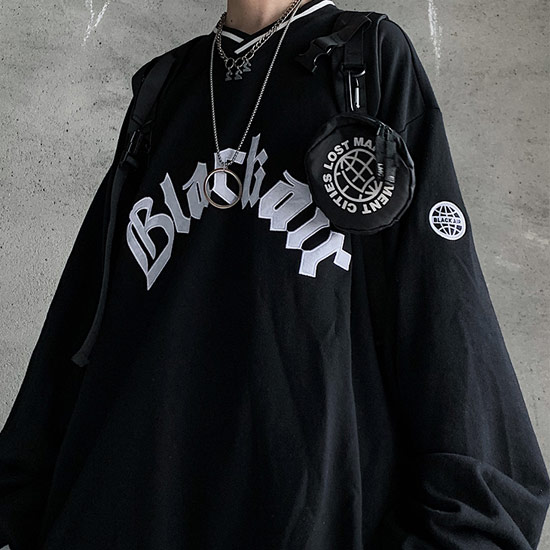 即納最大半額 楽天市場 ロンt メンズ ストリート系 ロングtシャツ トレーナー Vネック 刺繍 ビッグロゴ カットソー 大きいサイズ ストリートファッション オーバーサイズカットソー インポート 個性的 V系 ヴィジュアル系 韓国 トップス 衣装 春 秋服 冬服 新作