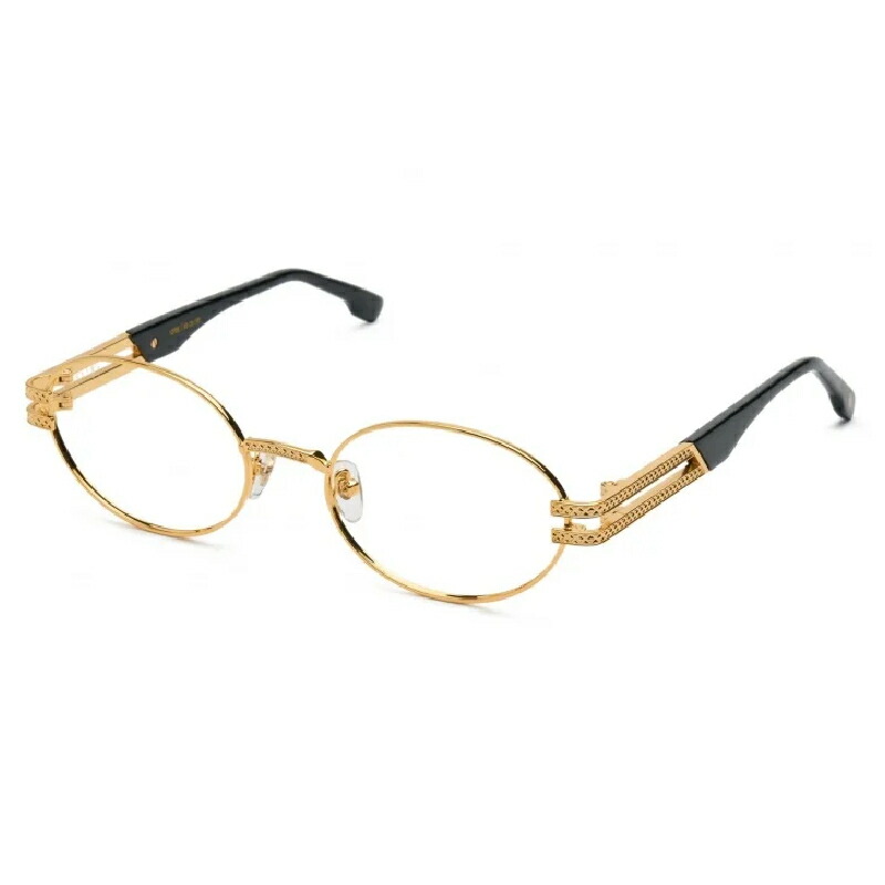 【マラソン制限事項引き換え証客体！】 9FIVE 野球クラブファイブ LOTUS Black \u0026 24k Gold Clear Lens Glasses 滑るゲーム盤 スケボー メガネ 黒眼鏡 眼鏡 BLACK/CLEAR
