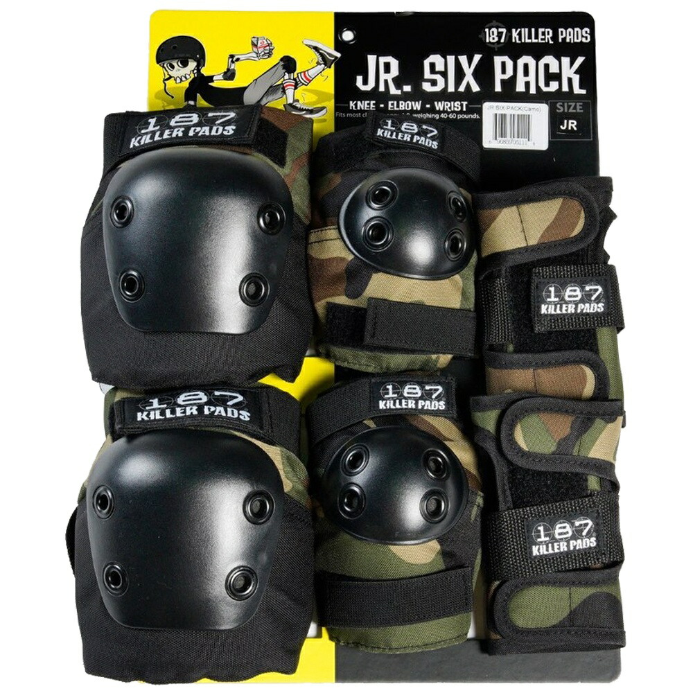 ONEEIGHTSEVEN ワンエイトセブン 187 KILLER PADS Jr パッド書き割り ( CAMO ) 滑るゲーム盤 スケボー プロテクター 肘 ヒザ 手関節 書き割り キッズ ちびっ子用