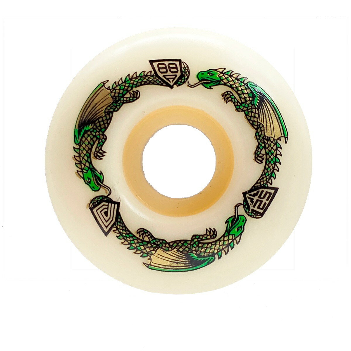 【マラソン制限事項引き換え証客体！】 POWELL パウエル POWELL DRAGON FORMULA GREEN 52mm×31粍 88A 滑るゲーム盤 スケボー ウィール WHITE