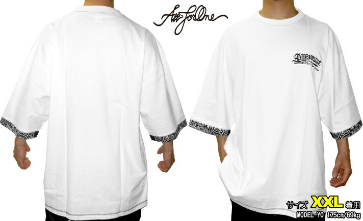 AFO PAISLEY BANDANA T shirts 白【完全受注生産】ホワイト 半袖 バンダナ柄 Ｔシャツ ティーシャツ BIG SIZE ビッグサイズ 大きいサイズ