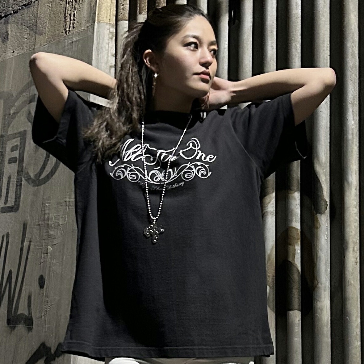 ★【AFO / UNISEX】 CLASSIC SCRIPT ティーシャツ【BLACK】ゆうパケット便客体商いもの