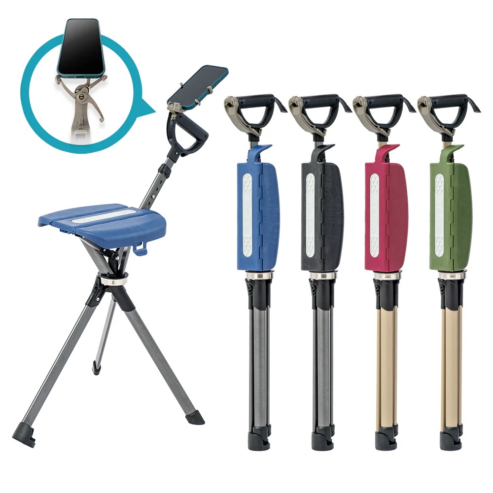 [日本正規品 2年間保証] Ta-Da Chair Series2 PRO ターダチェア 一本杖 ステッキ 三脚 椅子 高さ5段階調整 ワンタッチ ステッキチェア 軽量 介護 高齢者 母の日 父の日 敬老の日 老人の日 祖父 祖母 誕生日 プレゼント ギフト 85cm-93cm 日本語説明書 TaDa Chairタダチェア