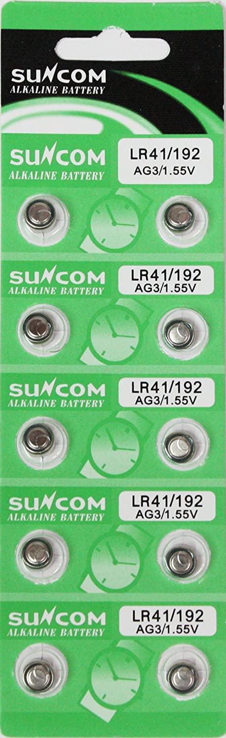 【楽天市場】[ボタン電池] SUNCOM LR41 192 アルカリタイプ (AG3 192 392 384 D392 LR736 L73相当 ...