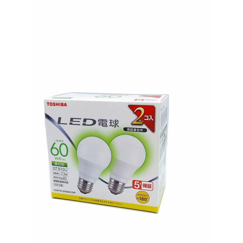 TOSHIBA LED電球 LDA7N-G-K/60W/2箱セット 楽天市場】東芝 LDA7N-G/60W/2 昼白色 10個入／1箱 E26口金 LED