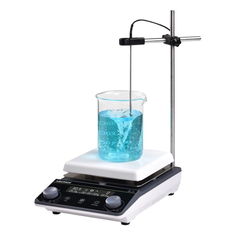 LACHOI マグネチックスターラー ホットスターラー 磁気攪拌機 LCD 100-1600RPM変速 5L 暖める能力のある 時期備えつける能力のある ローター付き添い人 デジタル 磁気攪拌機 LCD見せびらかす マグネチックスターラー 気温 その他-日用品雑貨・文房具・手芸