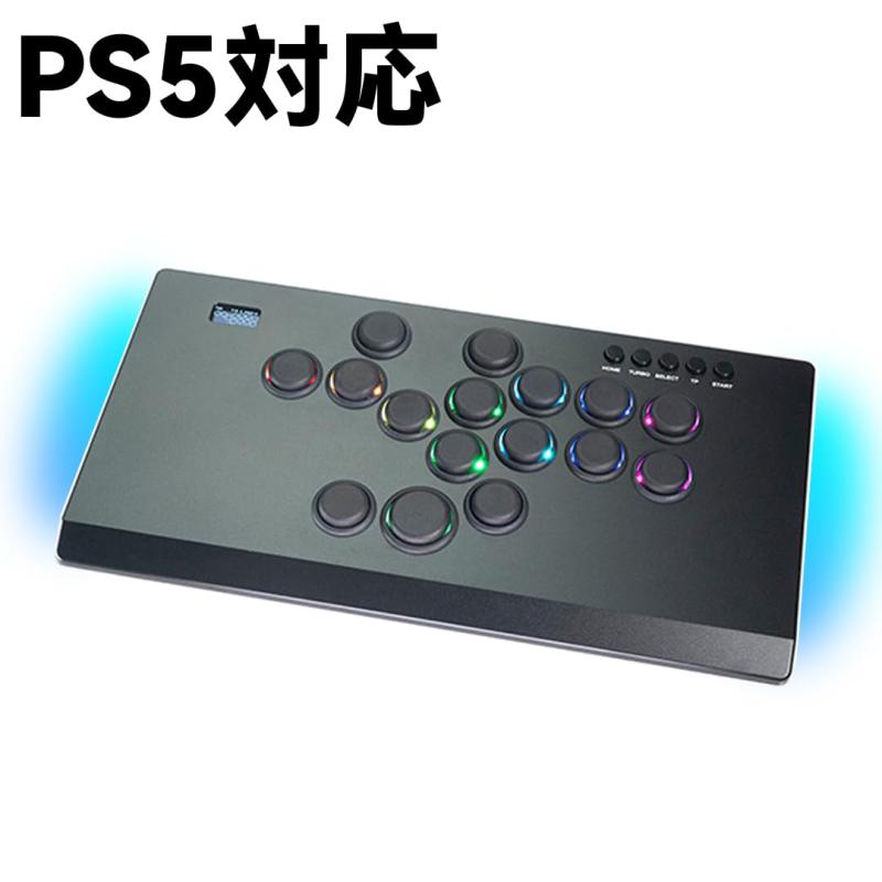 TIKITAKA FTG Mシリーズ 高級ナイロンボタン レバーレスコントローラー 12mm超薄 SF6 ストリートファイター用ゲームコントローラー ジョイスティック アーケードスタイル PS4/PS3/PC/N Switch2対応 (黒