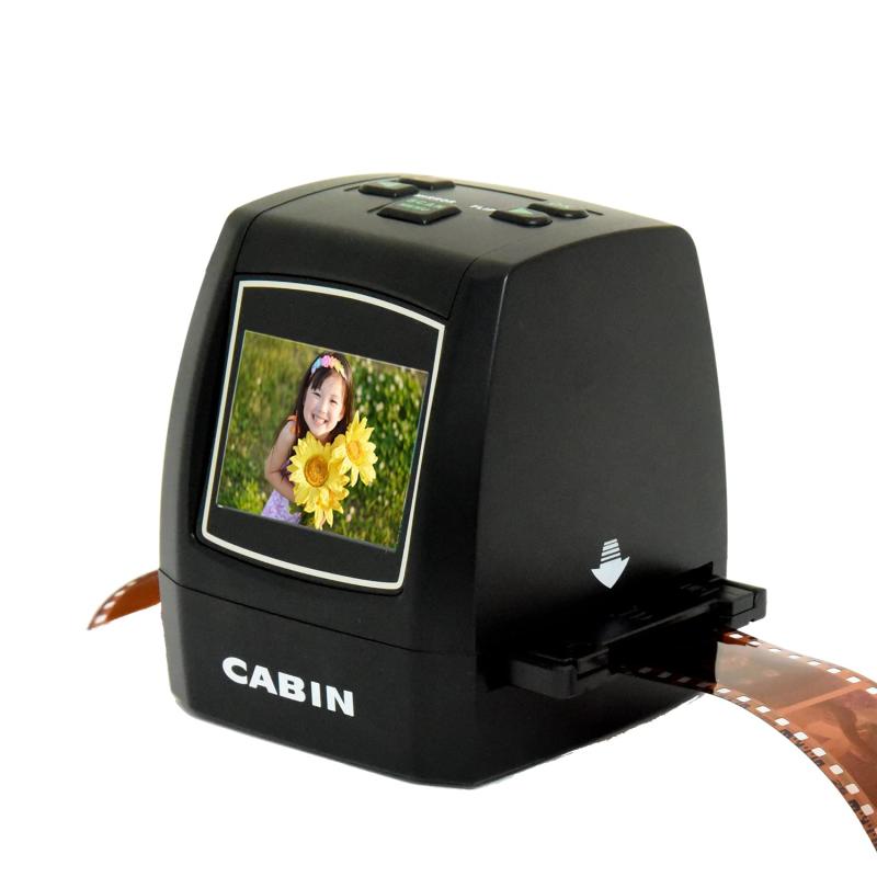 CABIN パウダーコンパクト 写真フィルムスキャナ ネガ デジタル化 35粍/110/126/百貨店8写真フィルム相応う 約1400万絵素 ネガ・ポジ相応う 管する付 SD保護すること A-CFS-N14 黒いこと
