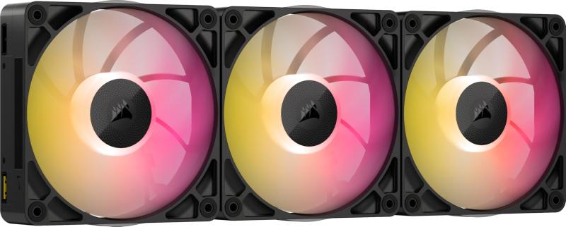 CORSAIR iCUE LINK RX120 MAX RGB スターターキット 120mm PWM PCケースファン 30mm厚 トリプルパック（iCUE LINKシステムハブ付属） ブラック CO-9051034-WW