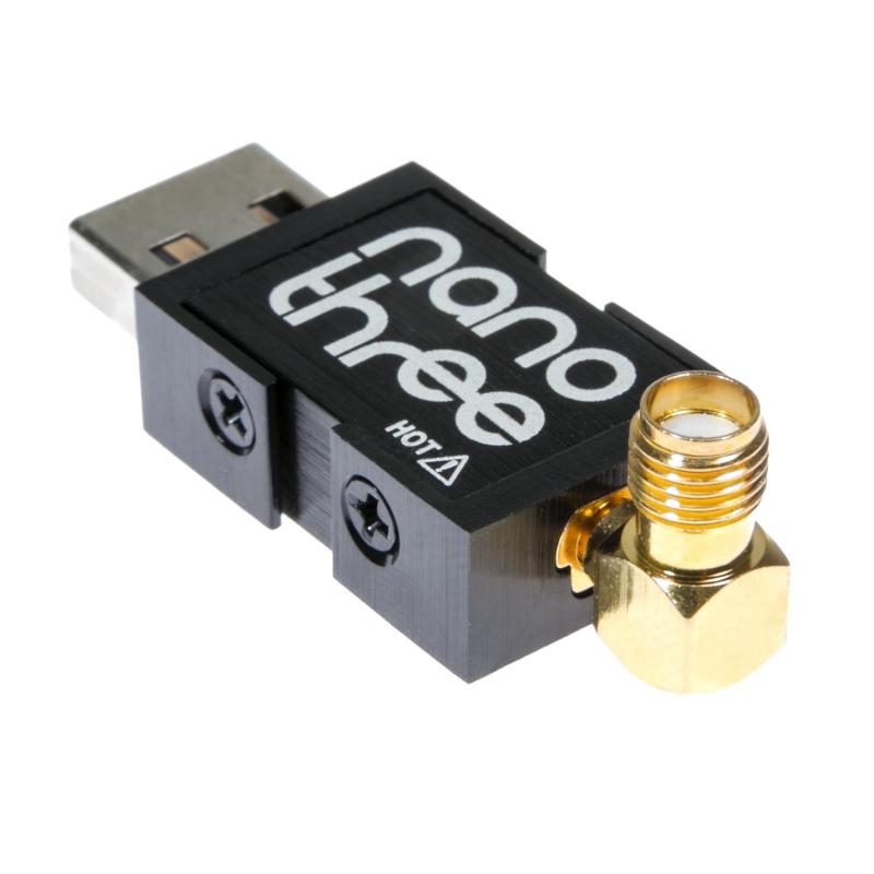 Nooelec NESDR Nano 3 - 割り増し金小型RTL-SDR（軽銀製エンクロージャー付き添い人）、0.5PPM TCXO、SMA＆MCXインプット＆カスタムヒートシンク。 RTL2832UおよびR820T2軍事基地のソフトウエア無線電話 パソコン・周辺機器-その他